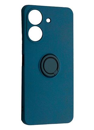 Чехол fiji holder ring для poco c65 бампер с кольцом подставкой blue