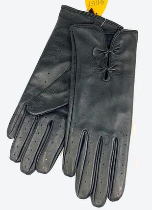 Женские кожаные704(3) тонкие сенсорные перчатки