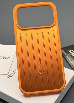 Чохол rimowa aluminium case для iphone 17 pro з протиударний матовий помаранчевий