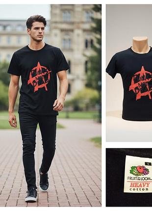 Fruit of the loom, удобная хлопковая футболка (панк стиль) известного американского бренда