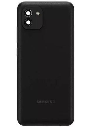 Задняя крышка samsung a035 galaxy a03, с стеклом камеры, черный