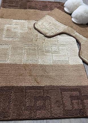 Комплект у ванну silver multi 60*100 та 60*50см 1733-коричневий 0774