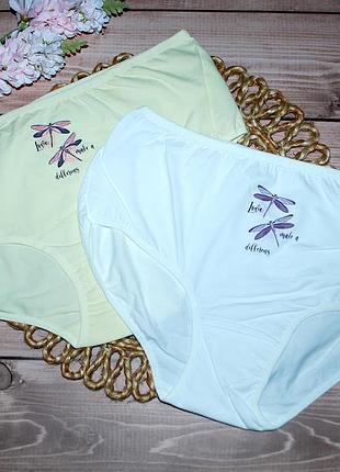 Набор 2 шт трусики высокая посадка 3хл донелла donella широкую сторону хипстеры брифы стрекоза бабка