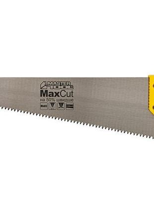 Ножовка столярная mastertool 4tpi max cut 450 мм закаленный зуб 2-d заточка полированная 14-2645