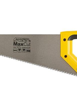 Ножовка столярная mastertool 7tpi max cut 350 мм закаленный зуб 3-d заточка полированная 14-2035