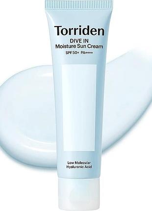 Уценка!!! увлажняющий крем с гиалуроновой кислотой torriden dive in moisture sun cream spf50+ pa++++ 60мл