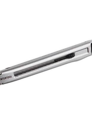 Ніж металевий посилений, лезо 9 мм, гвинтова фіксація леза intertool ht-0509