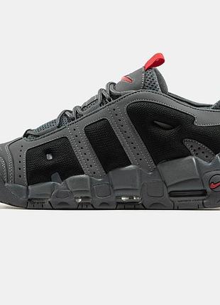 Мужские кроссовки nike air more uptempo low grey black / smb+ 🔗