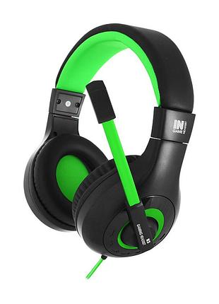 Наушники проводные игровые gemix n3 гарнитура с микрофоном black/green