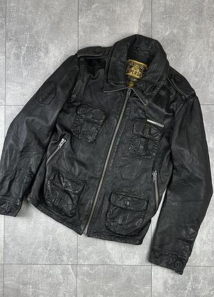 Super dry кожанка куртка