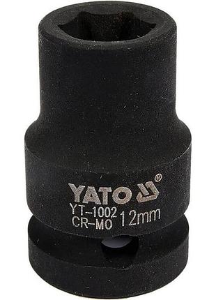 Головка торцевая ударная 6-гранная квадрат 1/2», м= 12 мм, l= 39 мм yato (yt-1002)