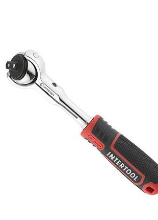 Рукоятка з храповим механізмом поворотна, 72 зуба 1/4 ", cr-v storm intertool et-8007