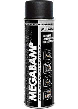 Фарба бамперна акрилова аерозольна "megabamp" decocolor чорний мат (ral9005) 500мл