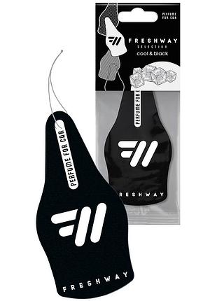 Ароматизатор для авто листочка "selection" cool and black (черный лед) freshway