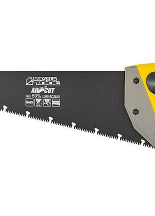 Ножовка столярная mastertool black alligator 350 мм 9tpi max cut закаленный зуб 3-d заточка тефлоновое