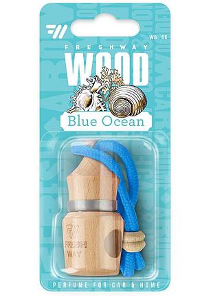 Ароматизатор для авто пробка "wood blister" blue ocean (океан) 5мл freshway
