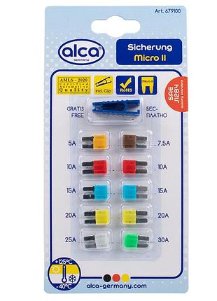 Набір запобіжників мікро (usa) 10шт плоскі (5-30а) "sicherung micro ii" alca, 679100