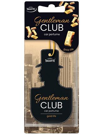 Ароматизатор для авто листочка "gentlemanclub" gold life (золотой жизни) tasotti