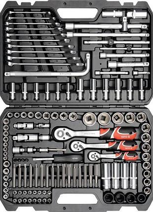 Набор инструментов, 1/2"-1/4"-3/8", м6-32 мм, 128 ед. yato (yt-38872)