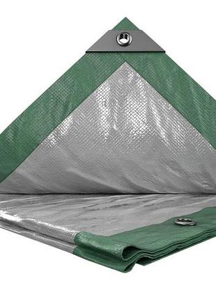 Тент mastertool green/silver 6х10 м двухсторонний 130 г/м² 89-1610