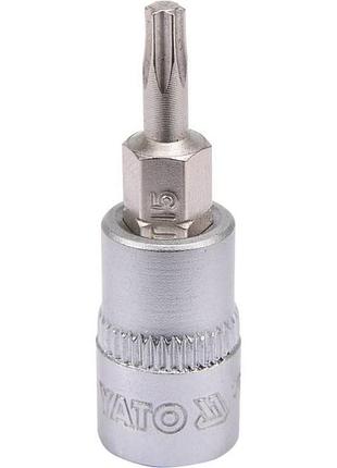 Головка торцевая к квадрату 1/4» с насадкой „torx“ т15, l= 37 мм yato (yt-04303)