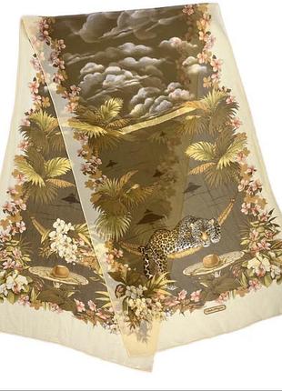 Шовковий шарф salvatore ferragamo, 100% шовк, made in italy, 43×155 см
