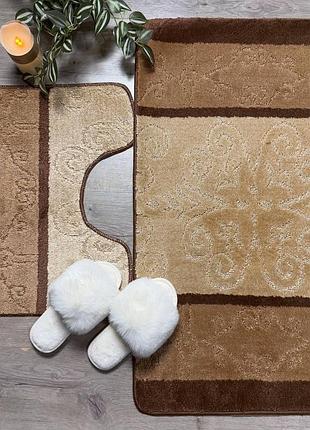 Комплект у ванну silver multi 60*100 та 60*50см 1633-коричневий 0773
