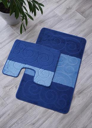 Комплект у ванну 60*100 та 60*50см синій 0757