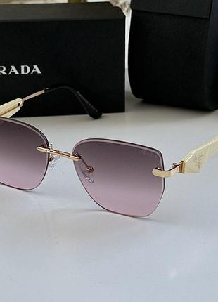 Жіночі сонцезахисні окуляри prada (прада), брендові premium окуляри від сонця на середнє обличчя, uv400
