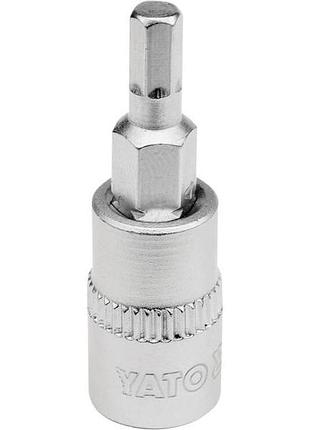 Головка торцевая квадрат 1/4». hex m4, l= 37 мм yato (yt-04371)