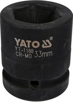 Головка торцевая ударная 6-гранная квадрат 1», м= 33 мм, l= 61 мм yato (yt-1188)