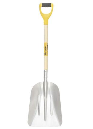 Лопата совкова mastertool 280х380х1100 мм сніг/зерно з алюмінію з дерев'яною ручкою і тримачем 14-6279