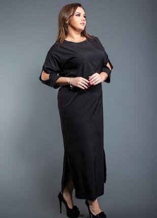 Черное стильно-нарядное платье ангел
