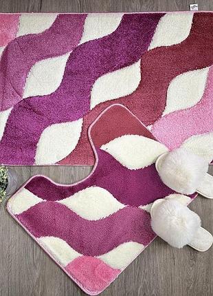 Комплект у ванну deluxe 60*100 та 60*50см pink 0795