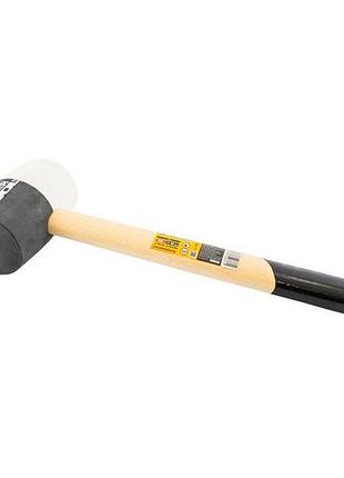 Киянка резиновая mastertool 65 мм 450 г ручка из дерева черно-белая 02-0322