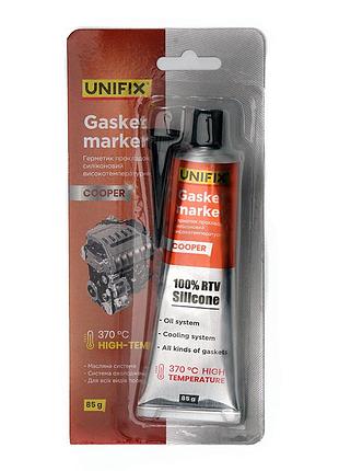 Герметик прокладок силиконовый высокотемпературный медный 85г unifix (940014)