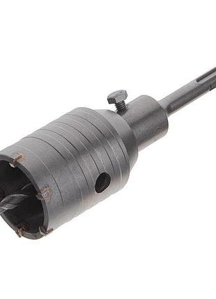 Комплект: свердло корончасте по бетону 50мм + перехідник sds plus 100мм intertool sd-7050