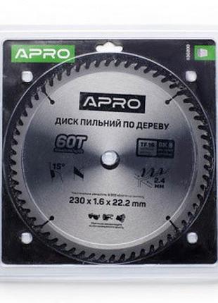 Диск пиляльний для дерева 230х22,2х60t apro (830200)