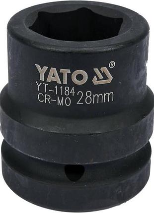 Головка торцевая ударная 6-гранная квадрат 1», м= 28 мм, l= 59 мм yato (yt-1184)