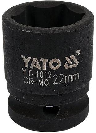 Головка торцевая ударная 6-гранная квадрат 1/2», м= 22 мм, l= 39 мм yato (yt-1012)