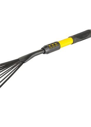 Граблі садові віялові mastertool 9 зубців 510х160 мм з подовженою металевою ручкою 14-6168