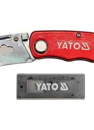 Нож складной с лезвием трапецией yato (yt-7532)