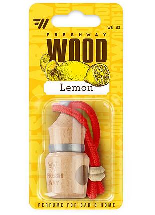 Ароматизатор для авто пробка "wood blister" lemon (лимон) 5мл freshway