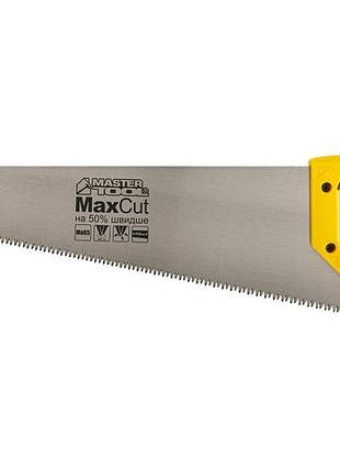 Ножовка столярная mastertool 7tpi max cut 450 мм закаленный зуб 3-d заточка полированная 14-2045