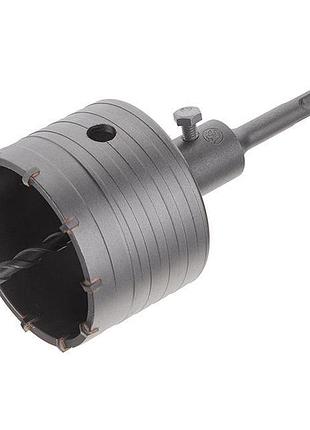 Комплект: свердло корончасте по бетону 80мм + перехідник sds plus 100мм intertool sd-7080