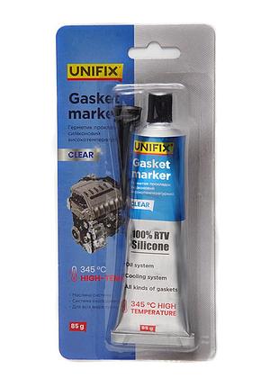 Герметик прокладок силиконовый высокотемпературный прозрачный 85г unifix (940010)