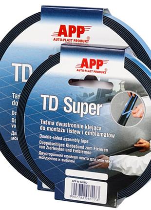Скотч двусторонний 9мм х 5м "td super" синий app, 040811