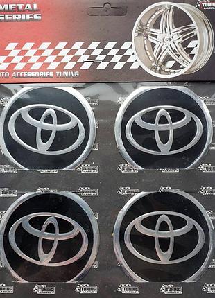 Наклейки на диски/ковпаки toyota 60мм 4шт чорний