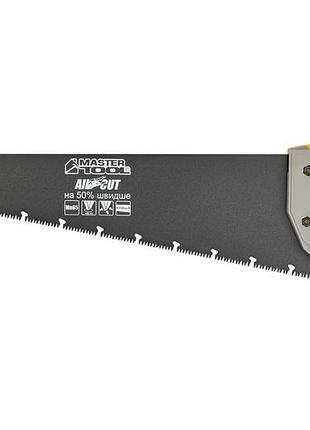 Ножовка столярная mastertool black alligator 450 мм 9tpi max cut закаленный зуб 3-d заточка тефлоновое