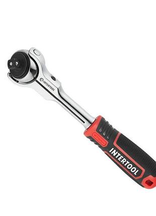 Рукоятка з храповим механізмом поворотна, 72 зуба 3/8", cr-v storm intertool et-8008